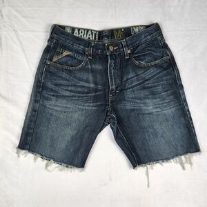 Ariat M5 Shorts Size 30 Blue Dark Wash Denim 8" Inseam‎ Low Rise Jean Bottoms